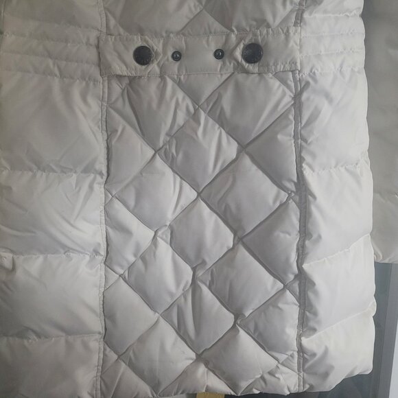 Espirit White Long Puffer Down Filled Ladies Winter Coat with Removable Hood - Picture 9 of 16